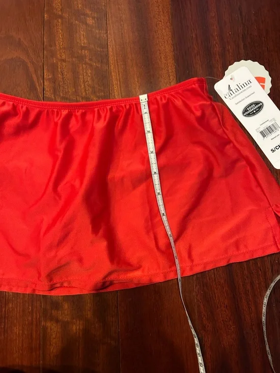 NWT Catalina Bright Red Swim Skirt Bottom Skort Small 4/6 Bathing Suit - Picture 4 of 10
